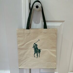 Ralph Lauren Green Canvas Tote Bag